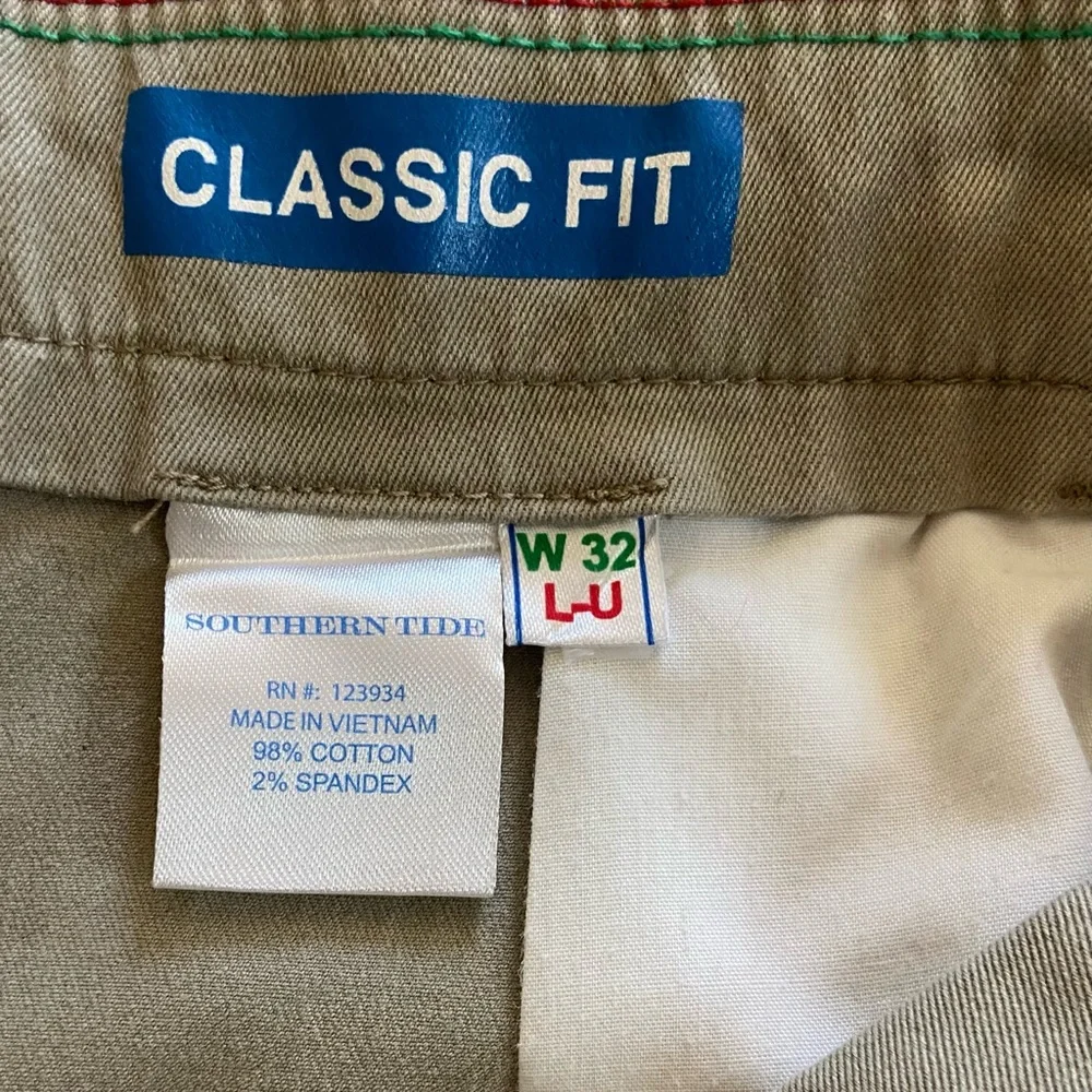 Southern Tide Men’s Classic Fit Intracoastal Tan Khakis Chinos 32 Inch Waist